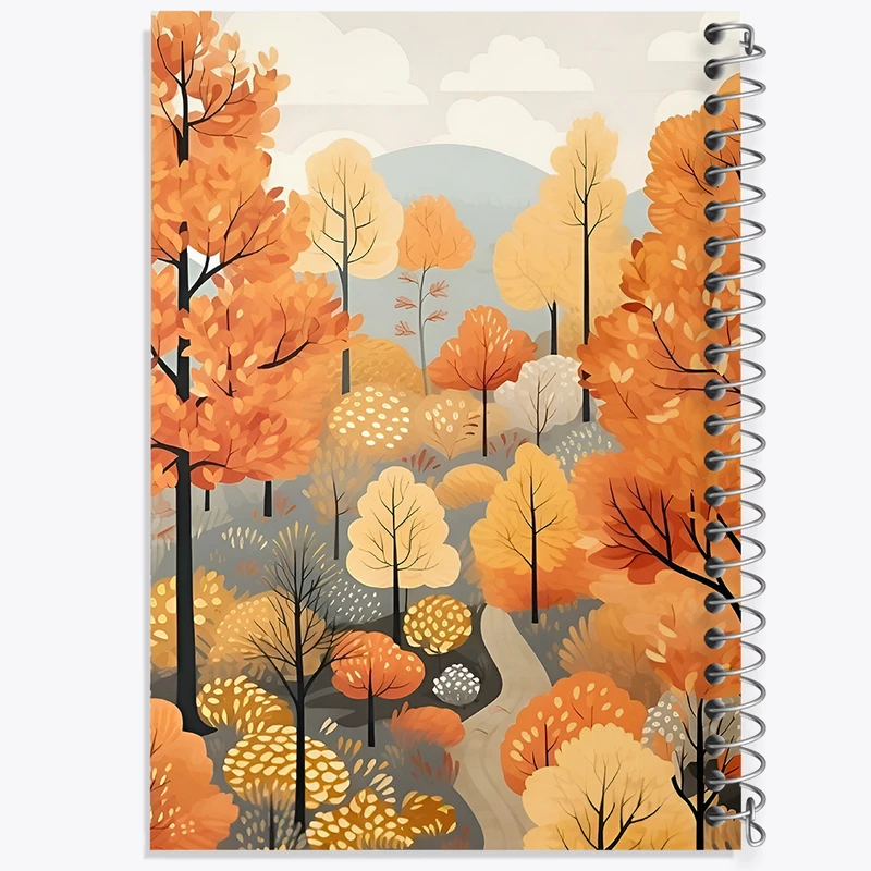 دفتر مشق 50 برگ خندالو طرح درخنان پاییزی کد N3227