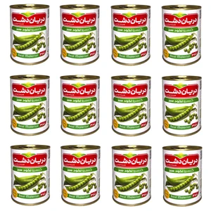 کنسرو نخود سبز دریان دشت  - 380 گرم  بسته 12 عددی