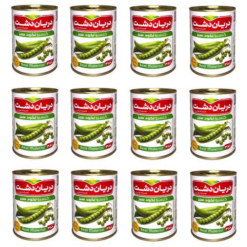 کنسرو نخود سبز دریان دشت  - 380 گرم  بسته 12 عددی
