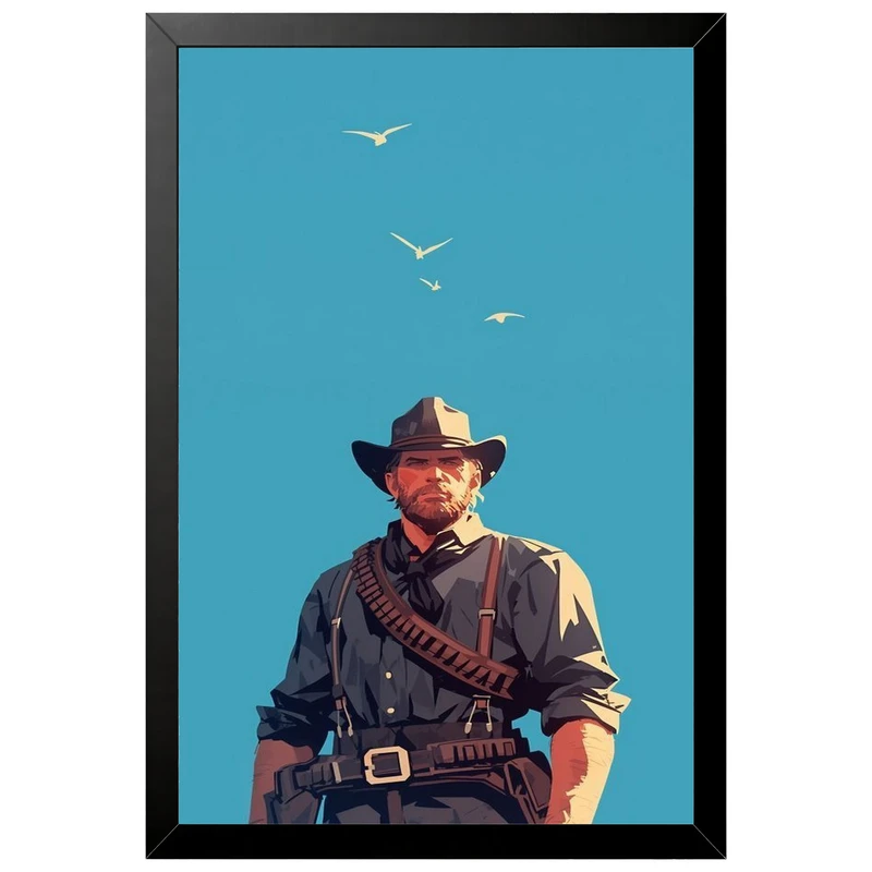 تابلو بکلیت طرح گیمینگ ردد red dead redemption 2 مدل B-po2291 فریم مشکی