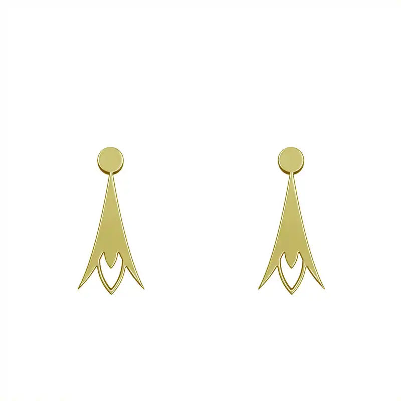 گوشواره طلا 18 عیار زنانه مدوپد مدل هندسی کد GA1-14932