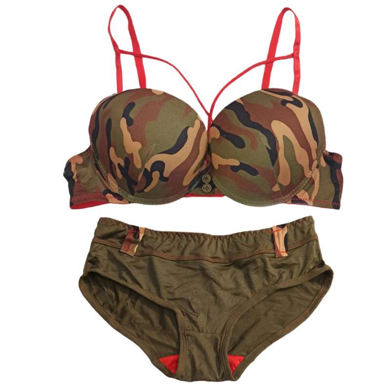 ست شورت و سوتین زنانه مدل اسفنجی هارنس چریکی کد 222