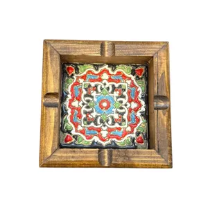 زیر سیگاری چوبی آرانیک مدل کاشی کد 010