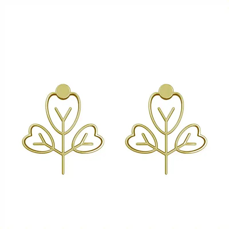 گوشواره طلا 18 عیار زنانه مدوپد مدل برگ کد GA1-15876