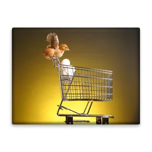 کاشی اطلس آبی  طرح جوجه و تخم مرغ و سبد خرید مدل T5872