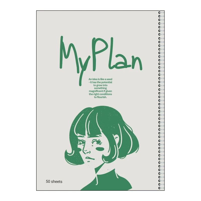 دفتر مشق 100 برگ مای پلن طرح My Plan مدل صفحات شماره دار کد F2202