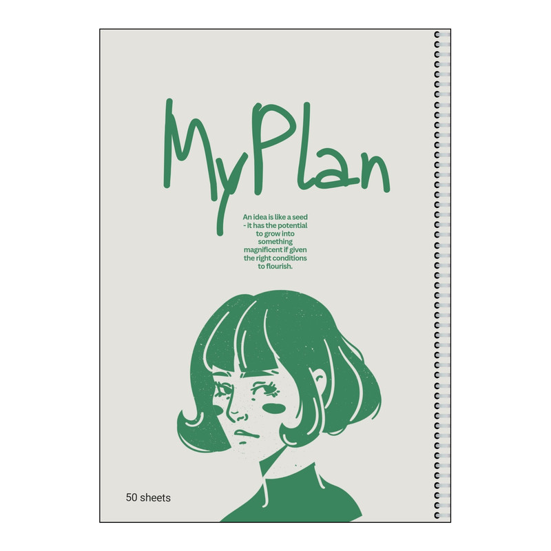 دفتر مشق 100 برگ مای پلن طرح My Plan مدل صفحات شماره دار کد F2202