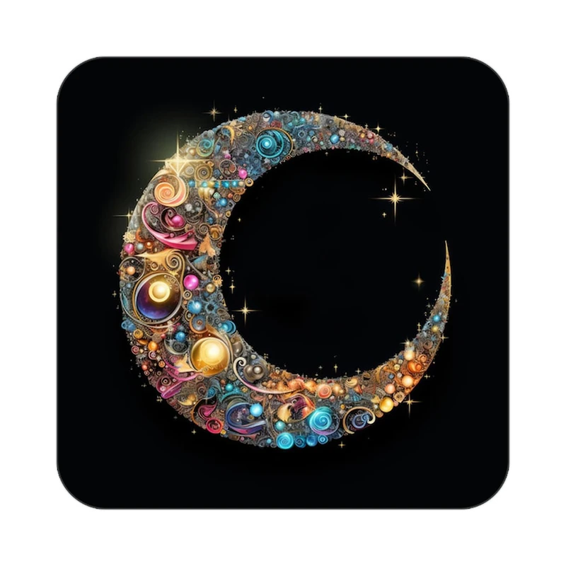 زیر لیوانی کاکتی طرح ماه و ستاره مدل mp52887