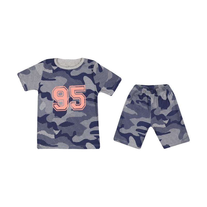 ست تی شرت و شلوارک پسرانه آدمک مدل 2171247-59