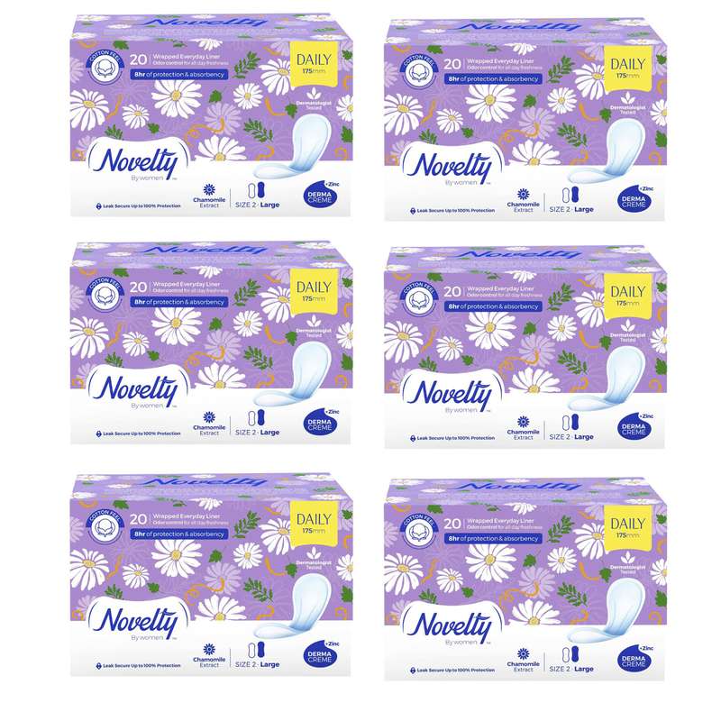 پد بهداشتی روزانه ناولتی مدل COTTON FEEL مجموعه 6 عددی
