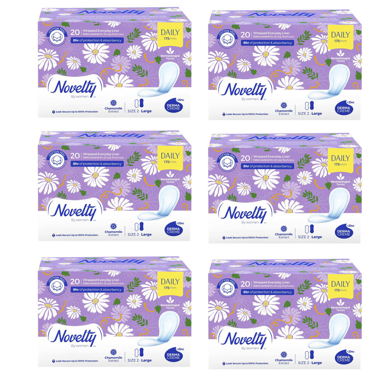 پد بهداشتی روزانه ناولتی مدل COTTON FEEL مجموعه 6 عددی