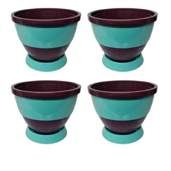 گلدان مدل لبه دو رنگ مجموعه 4 عددی گلدان مدل لبه دو رنگ مجموعه 4 عددی