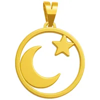 آویز گردنبند طلا 18 عیار زنانه گالری صادقی طرح ستاره و ماه