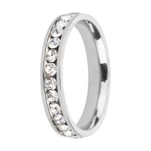 انگشتر زنانه مدل رینگ نگینی ساده استیل 03