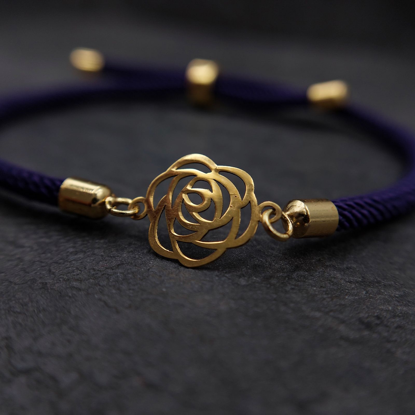 دستبند طلا عیار 18 زنانه مدل گل رز -  - 2