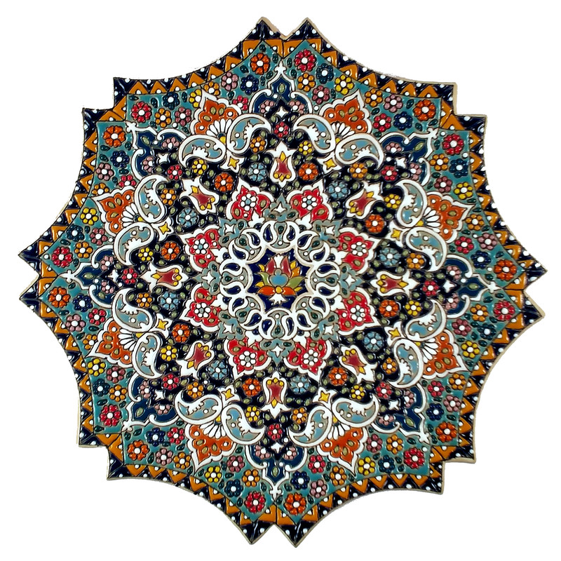 بشقاب میناکاری سفالی کد S01