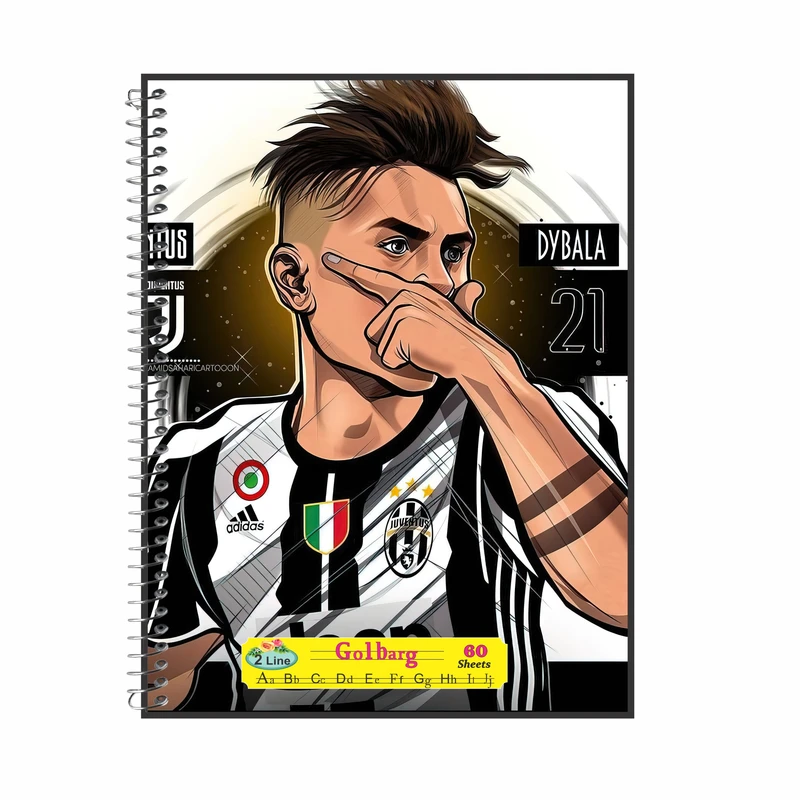 دفتر زبان 60 برگ گلبرگ طرح ورزشی دیبالا کد 637