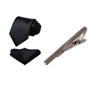 ست کراوات و دستمال جیب و گیره کراوات مردانه مدل TVF کد 21