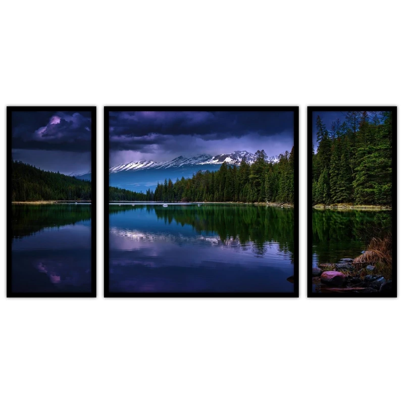 تابلو بکلیت طرح هنری دکوراتیو منظره طبیعت مدل B-bu3237 مجموعه 3 عددی