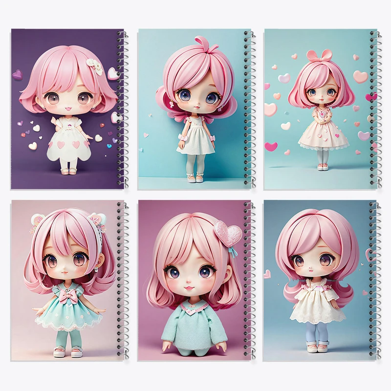 دفتر مشق 50 برگ خندالو طرح دخترانه کد 269 مجموعه 6 عددی