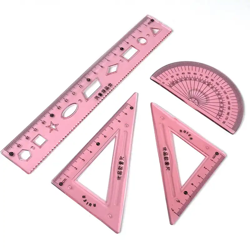 ست خط کش مدل ژله ای کد JL-2006 مجموعه 4 عددی