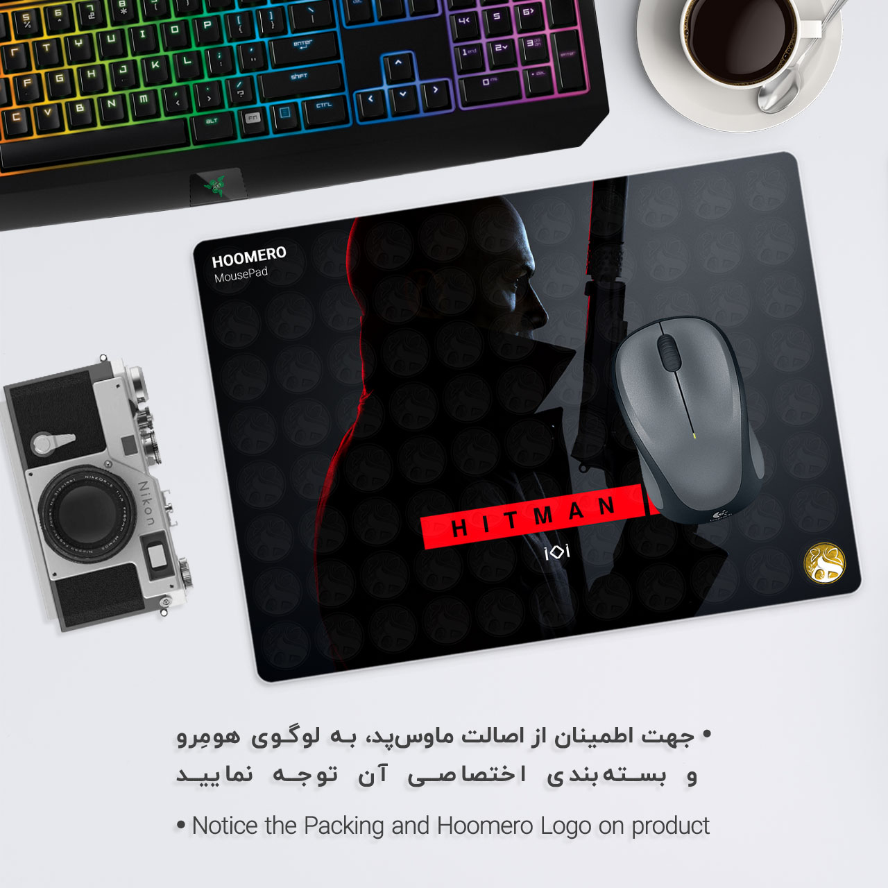 ماوس پد هومرو مدل A6734 طرح بازی هیتمن