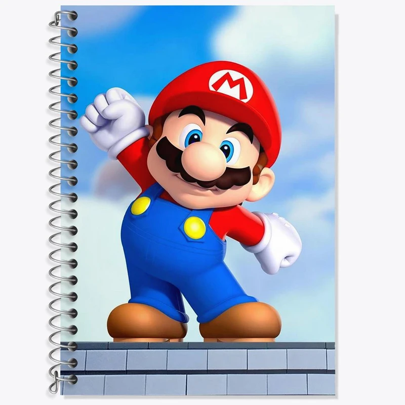 دفتر زبان 50 برگ خندالو مدل دو خط طرح سوپر ماریو کد 30433