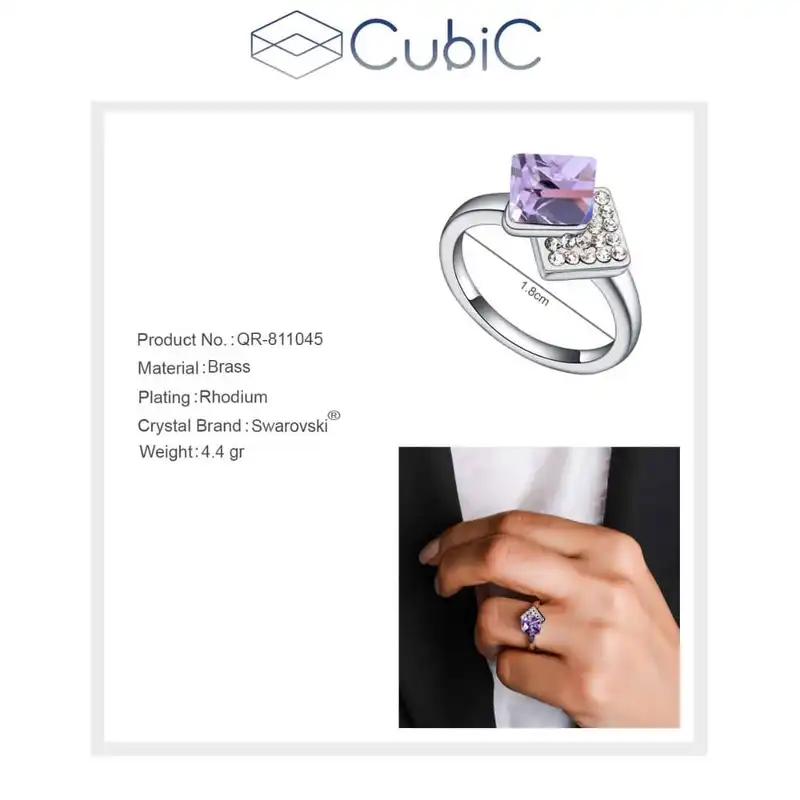 انگشتر زنانه کوبیک مدل QR-811045