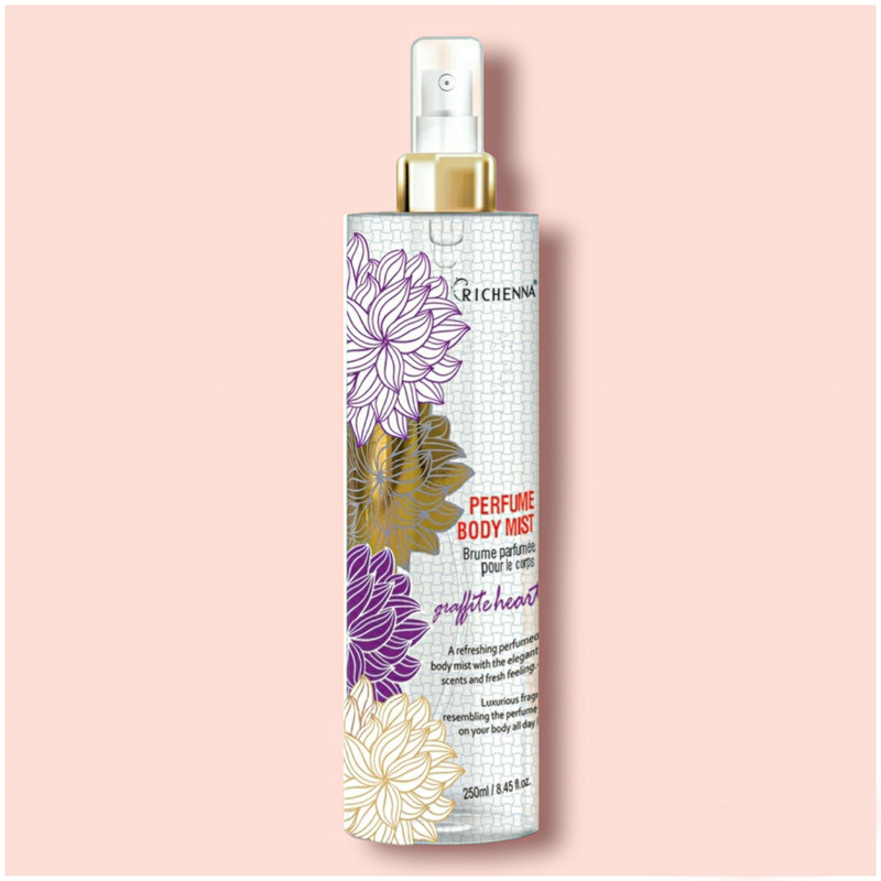 بادی میست زنانه ریچنا مدل graffite heart حجم 250 میلی لیتر