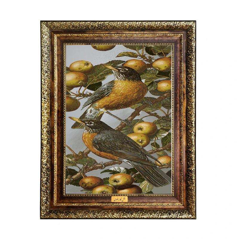 تابلو فرش ماشینی نقش نگار رضوی طرح پرنده کد 4966H