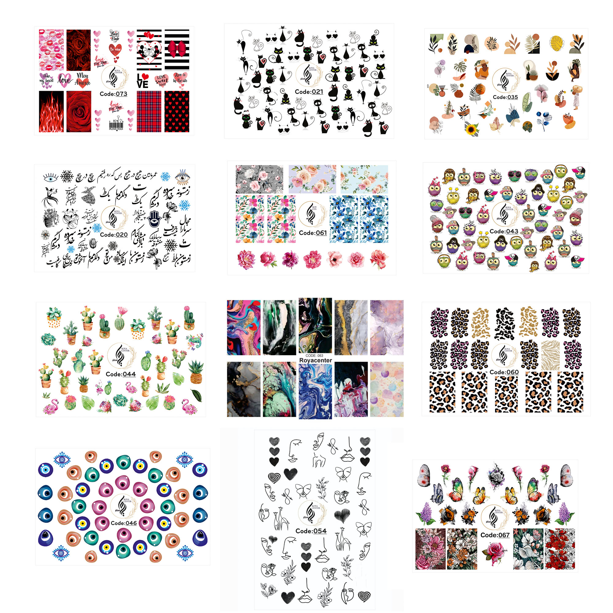 لنز ناخن رویاسنتر مدل M5 مجموعه 12 عددی