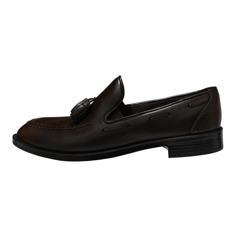 کفش رسمی مردانه چرم تبریز مدل Tassel Loafer RN100