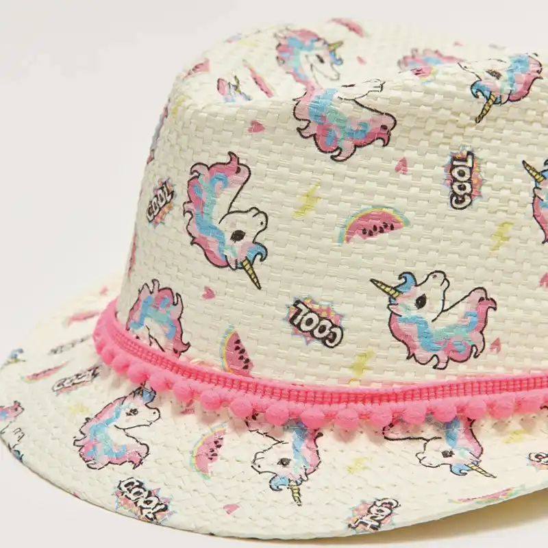 کلاه حصیری دخترانه ال سی وایکیکی مدل آنتی باکتریال یونیکورن