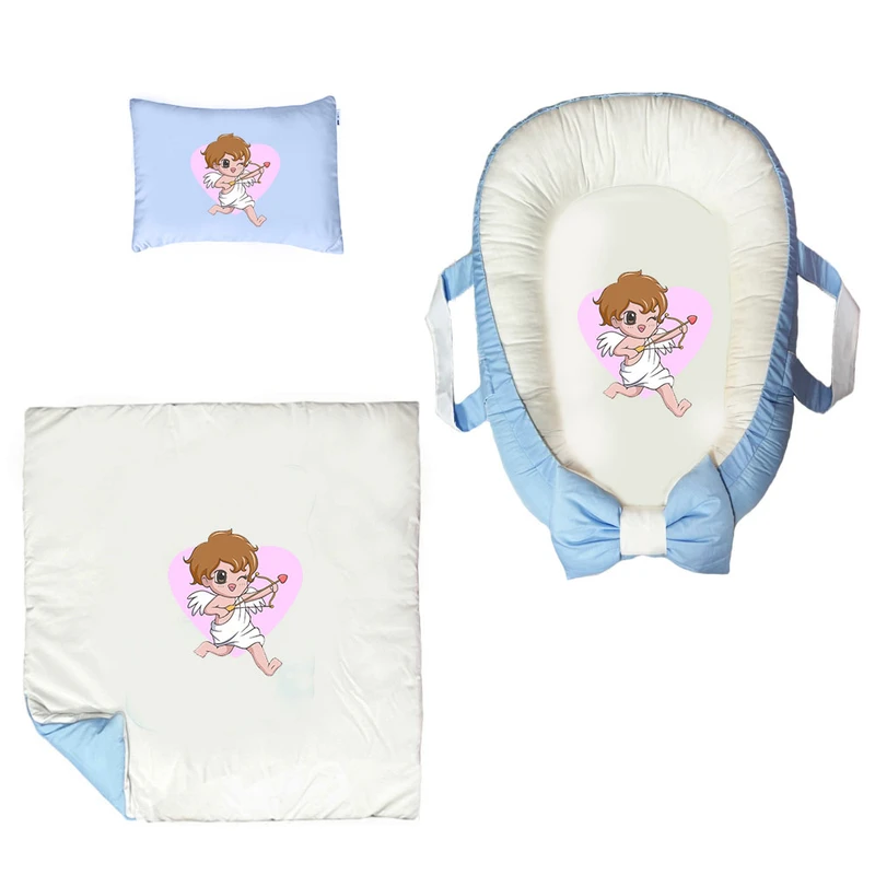 سرویس خواب سه تکه نوزاد ناریکو مدل گارد محافظ دار طرح پسربچه کد 0368