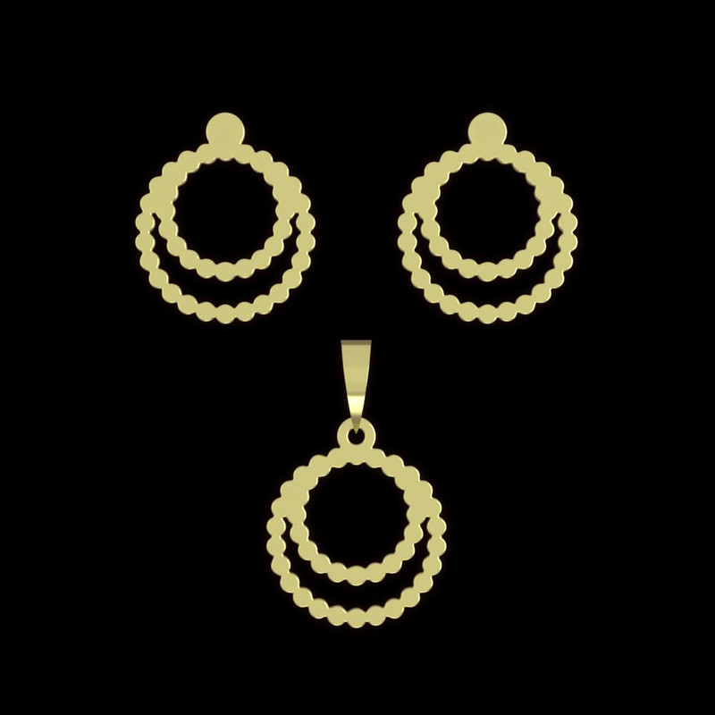 نیم ست طلا 18 عیار زنانه مدوپد مدل حلقه کد NA11556