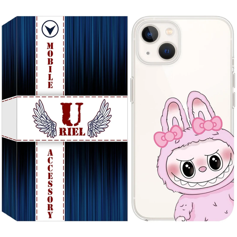 کاور یوریل مدل Clear کد 118 طرح لبوبو Labubu مناسب برای گوشی موبایل اپل iPhone 13