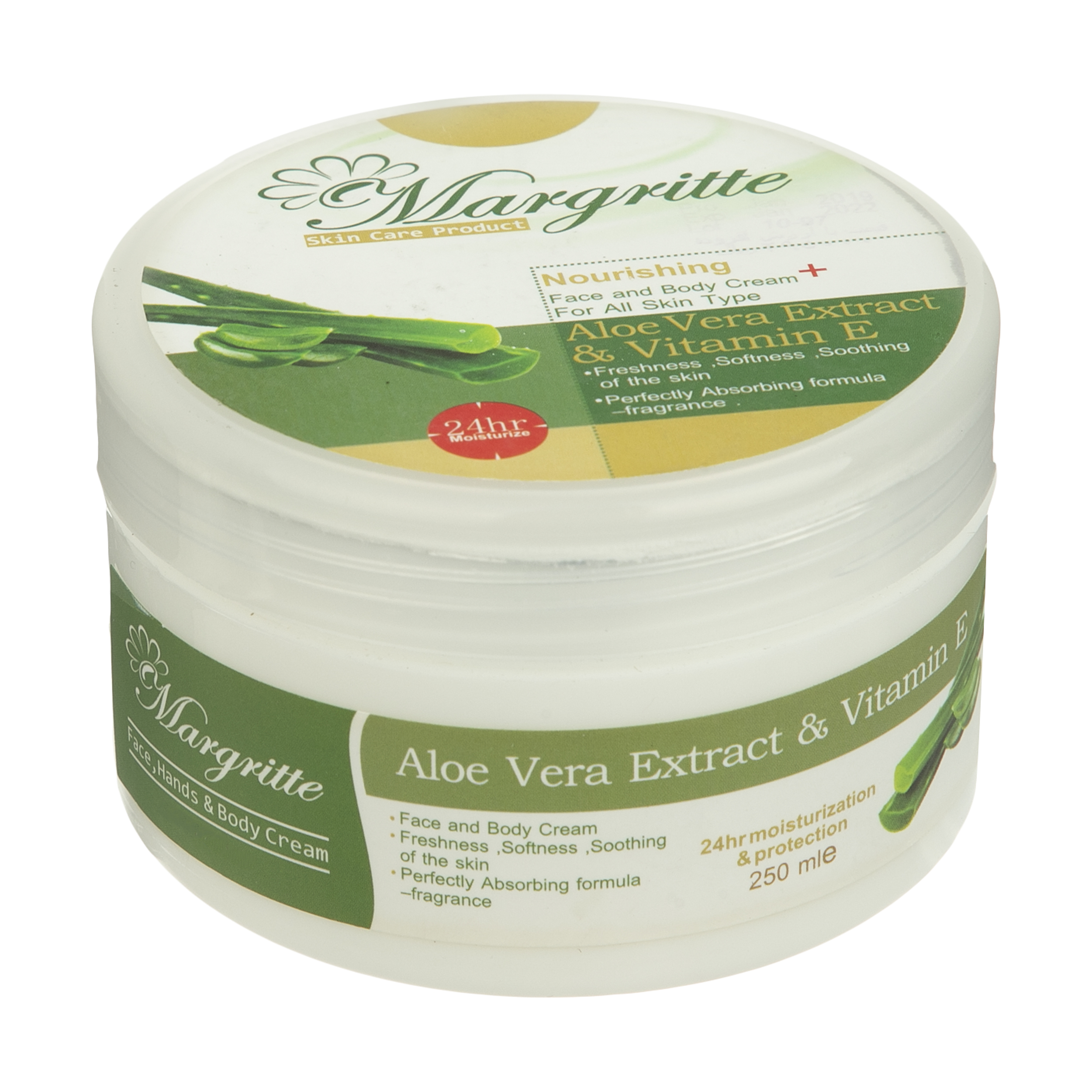 کرم مرطوب کننده مارگریت مدل Aloe Vera Extract & Vitamin E حجم 250 میلی لیتر