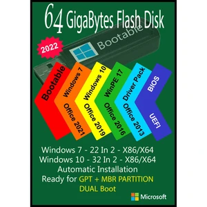 سیستم عامل Windows 7 10 AIO 54In4 X86/X64 - Driver Pack 2022 - Office 13-16-19-21  نشر مایکروسافت