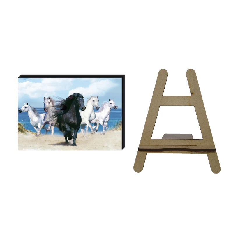 تابلو شاسی مدل حیوانات طرح اسب های تازه نفس کد 125 به همراه پایه نگهدارنده