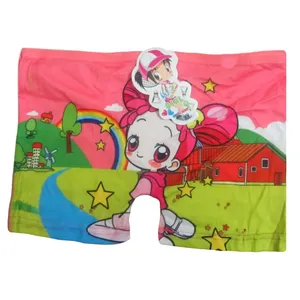 شورت دخترانه مدل دختر و رنگین کمان رنگ گلبهی