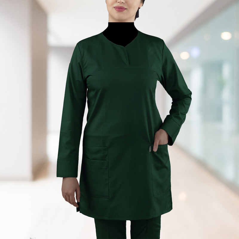 ست روپوش و شلوار اتاق عمل زنانه خضرا مدل اسکراب کد 38034