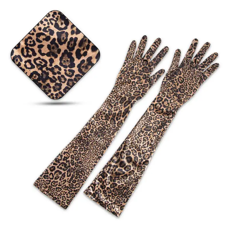 دستکش ساق بلند زنانه تادو طرح پلنگی مدل 17-300