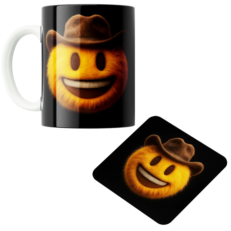 ماگ پاد آفرین مدل ایموجی کد 118 به همراه زیر لیوانی