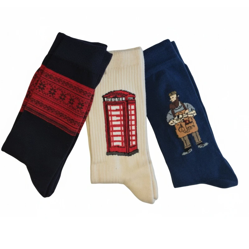 جوراب ساق بلند مردانه مدل 6 بسته 3 عددی