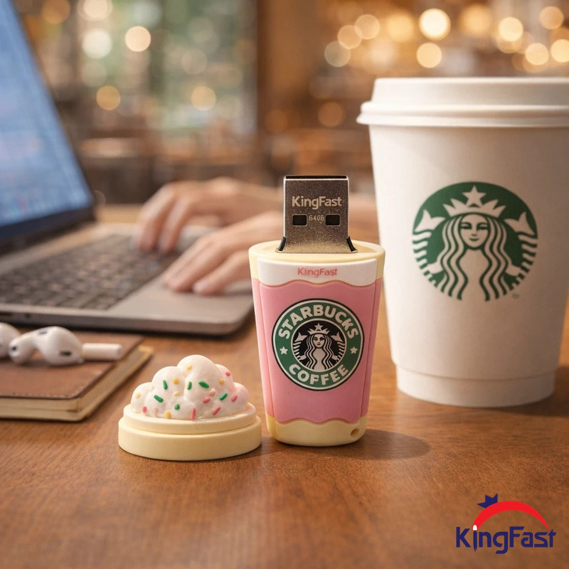 فلش مموری کینگ فست طرح فنجان قهوه مدل Starbucks Coffee Cup CF-11 ظرفیت 32 گیگابایت با رابط USB 3.0