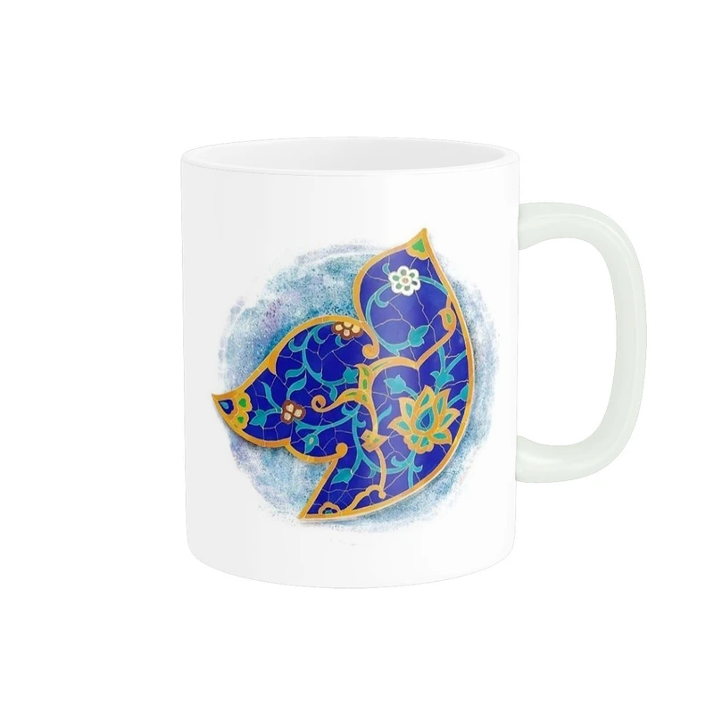 ماگ پاد آفرین مدل سنتی طرح ایرانی مرغ آمین کد 1816