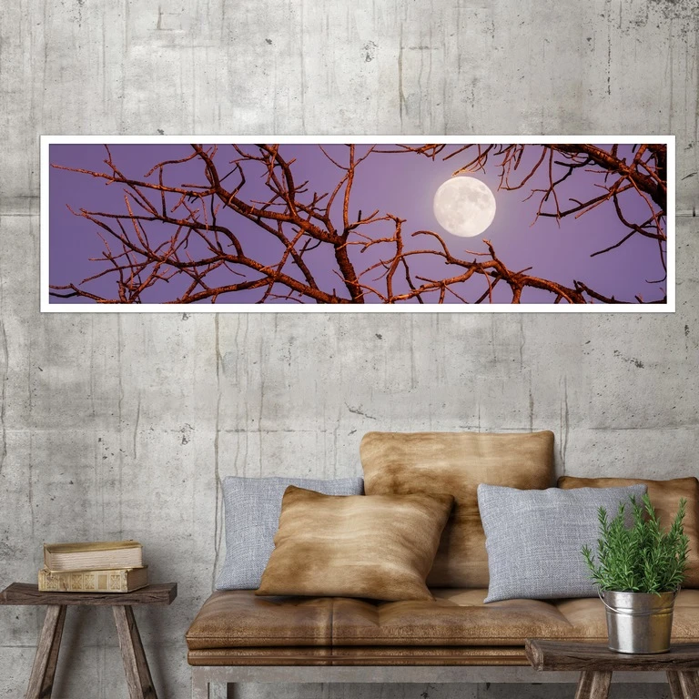 تابلو بکلیت طرح درخت خشک و ماه مدل کشیده W-7766
