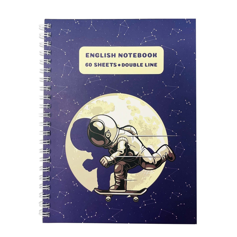 دفتر زبان 60 برگ مدل فضانورد و ماه