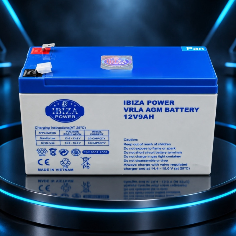 باتری UPS با ولتاژ 12 ولت و شدت جریان 9 آمپر ساعت ایبیزا مدل Pan.12v-9ma