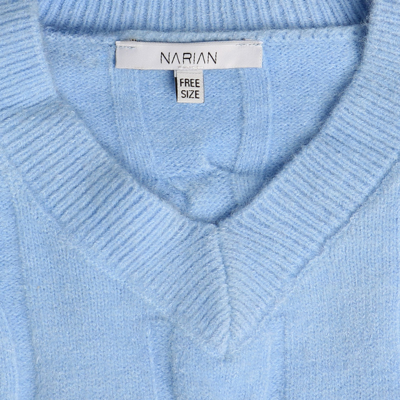 پلیور زنانه ناریان مدل یقه هفت طرح گره ای